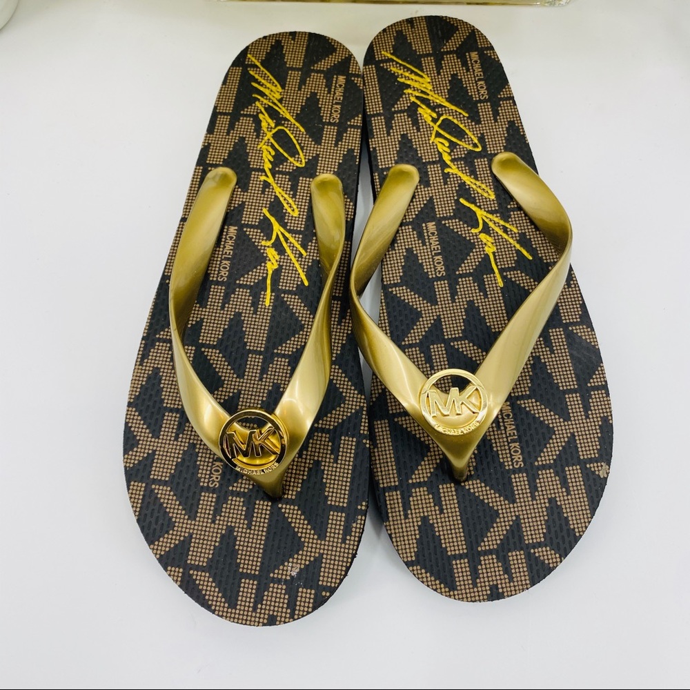 NWT Michael Kors Logo Flip Flops - Picture 4 of 6